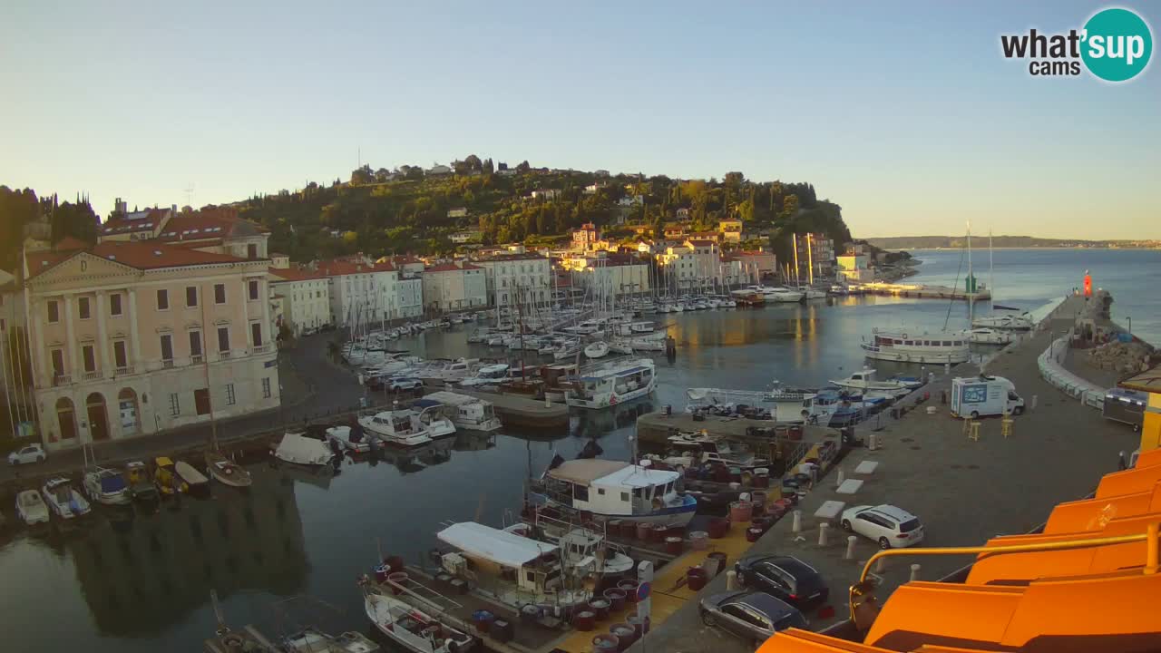 Webcam en direct de Piran “Mandrač” – Incroyable vue en direct de la Villa Piranesi