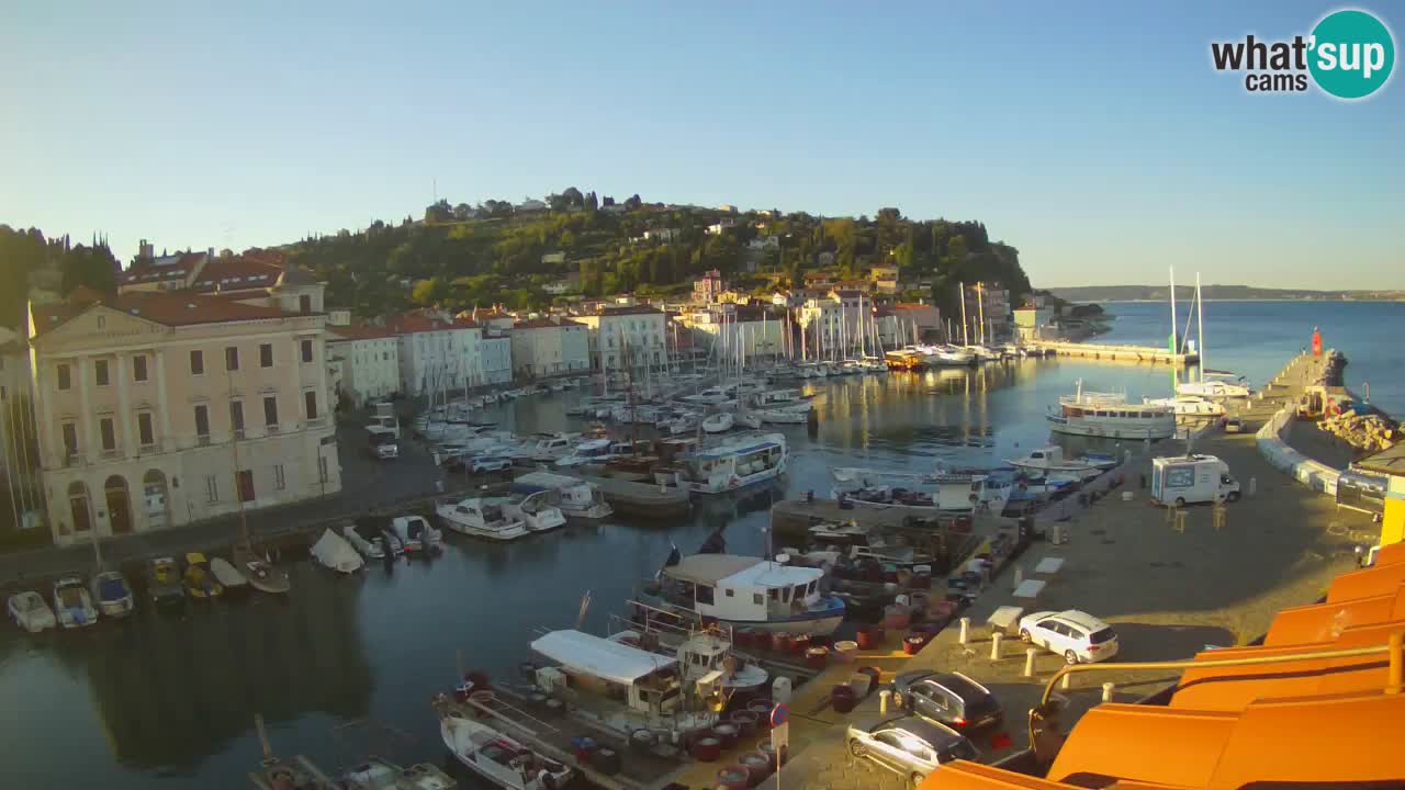 Live webcam da Pirano “Mandrač” – Splendida vista live da Villa Piranesi