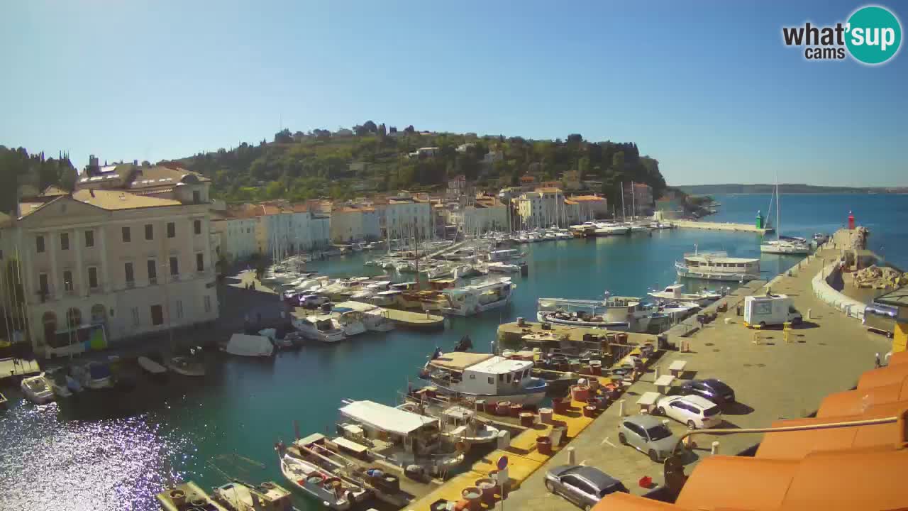 Webcam en direct de Piran “Mandrač” – Incroyable vue en direct de la Villa Piranesi