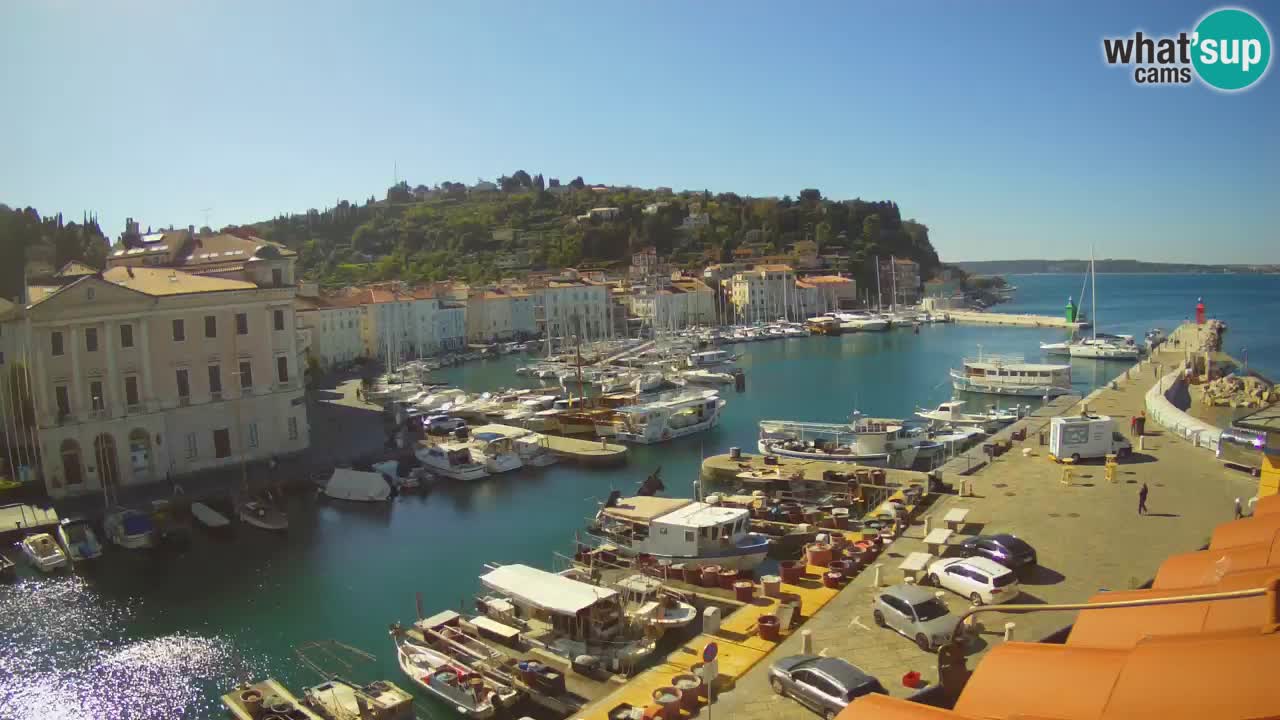 Webcam en direct de Piran “Mandrač” – Incroyable vue en direct de la Villa Piranesi