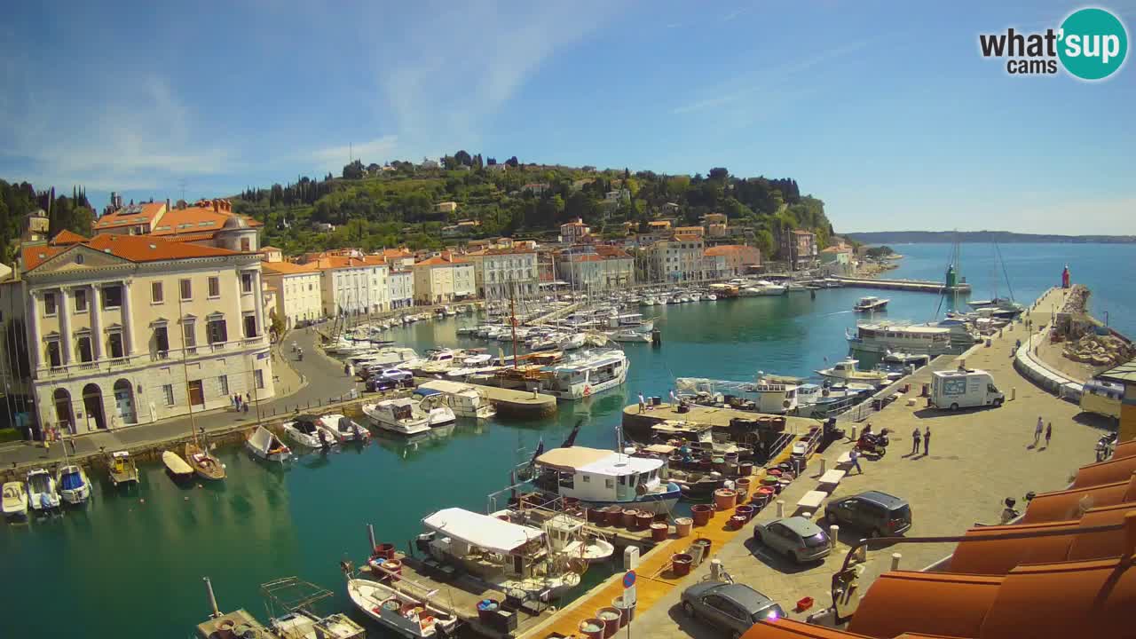 Webcam en direct de Piran “Mandrač” – Incroyable vue en direct de la Villa Piranesi