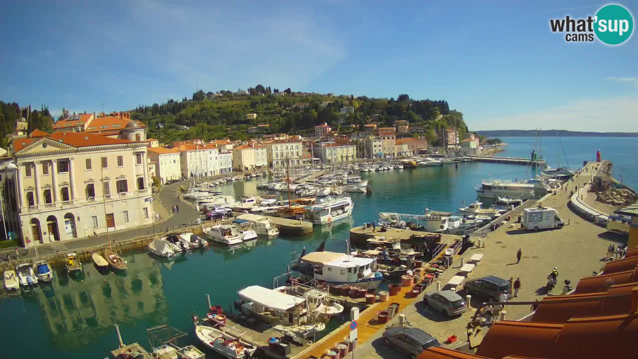 Webcam en direct de Piran “Mandrač” – Incroyable vue en direct de la Villa Piranesi