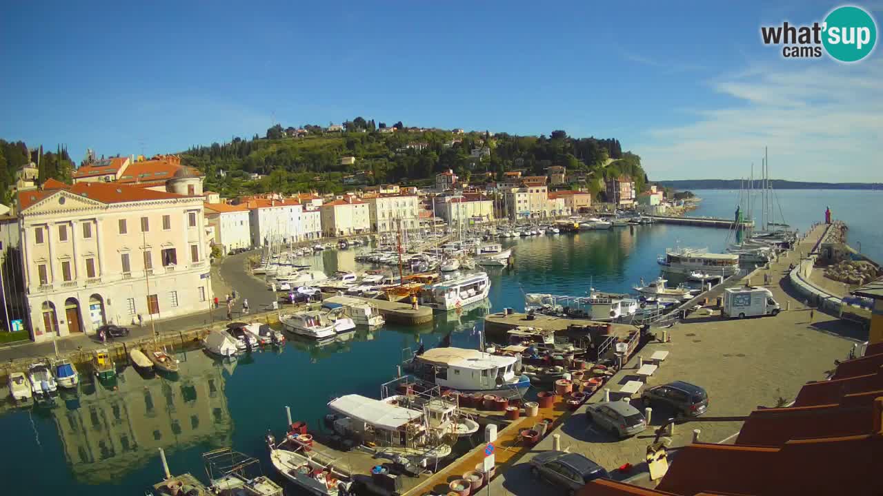 Webcam en direct de Piran “Mandrač” – Incroyable vue en direct de la Villa Piranesi