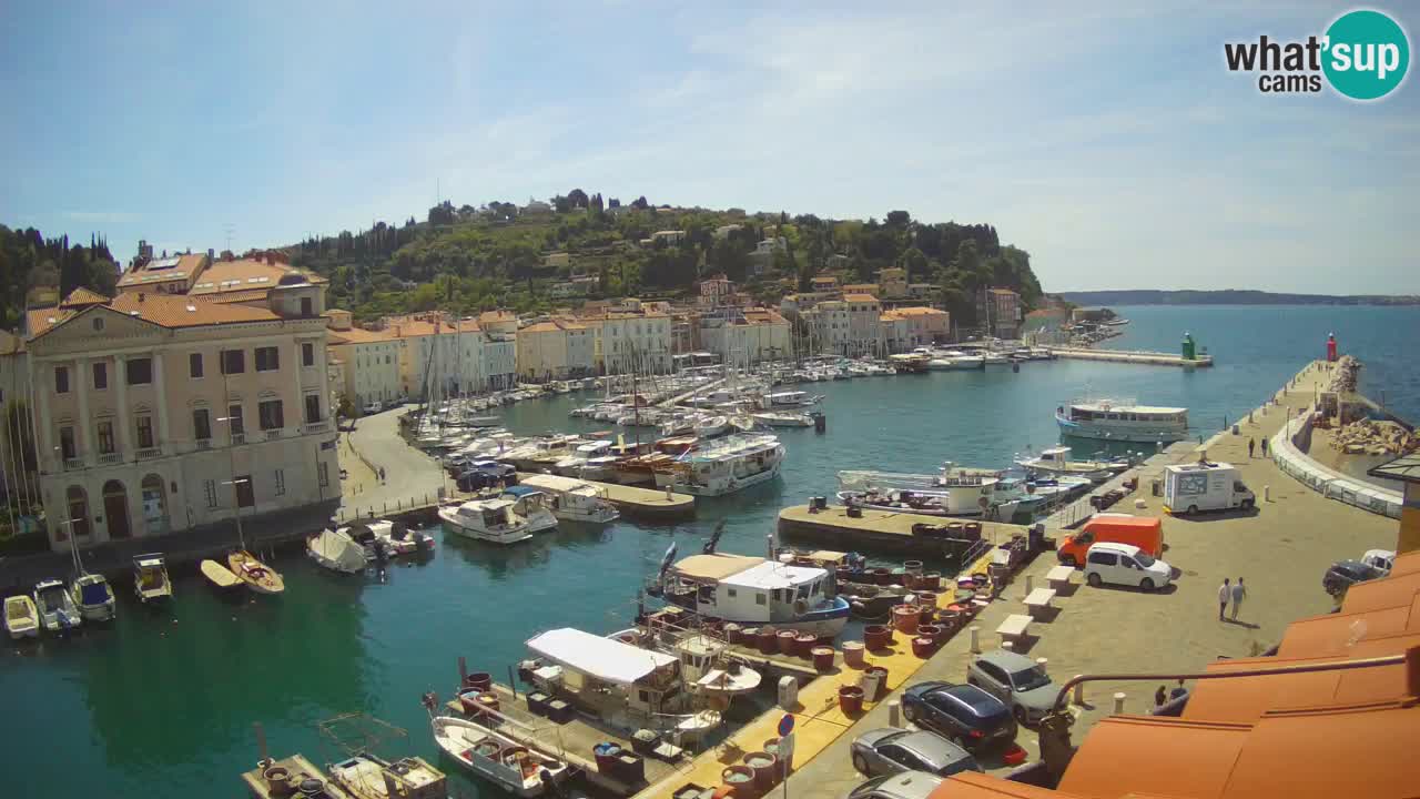 Webcam en direct de Piran “Mandrač” – Incroyable vue en direct de la Villa Piranesi