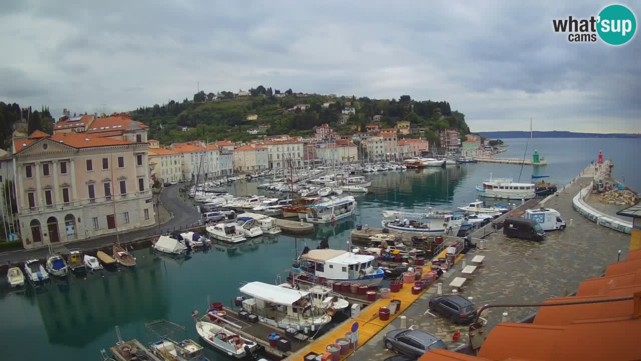 Webcam en direct de Piran “Mandrač” – Incroyable vue en direct de la Villa Piranesi