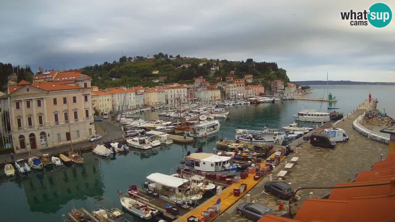 Webcam en direct de Piran “Mandrač” – Incroyable vue en direct de la Villa Piranesi