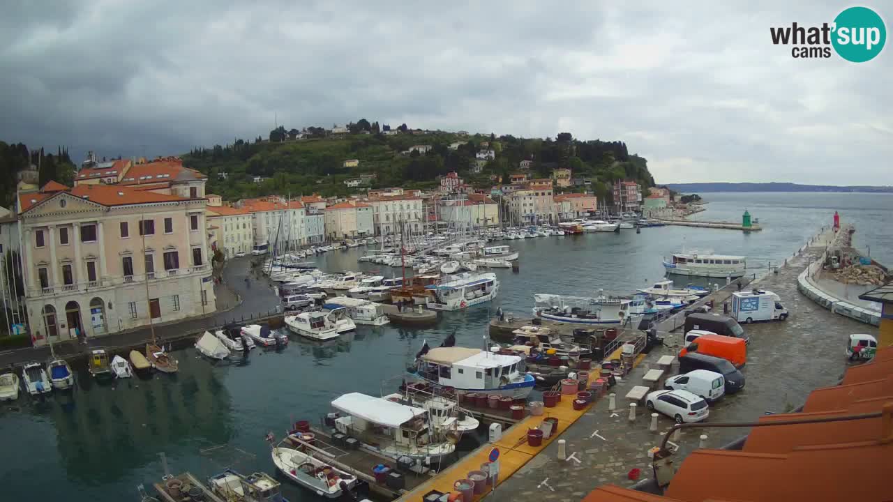 Webcam en direct de Piran “Mandrač” – Incroyable vue en direct de la Villa Piranesi