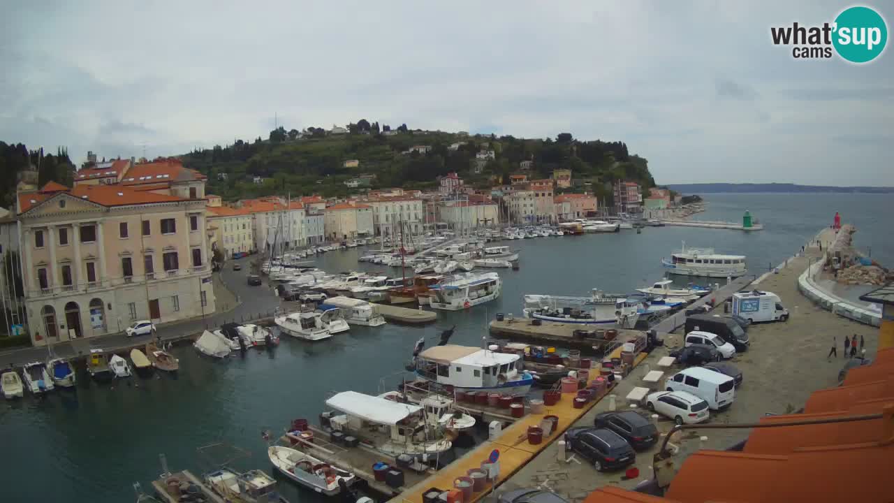 Webcam en direct de Piran “Mandrač” – Incroyable vue en direct de la Villa Piranesi