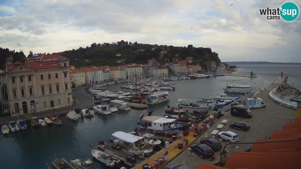 Webcam en direct de Piran “Mandrač” – Incroyable vue en direct de la Villa Piranesi