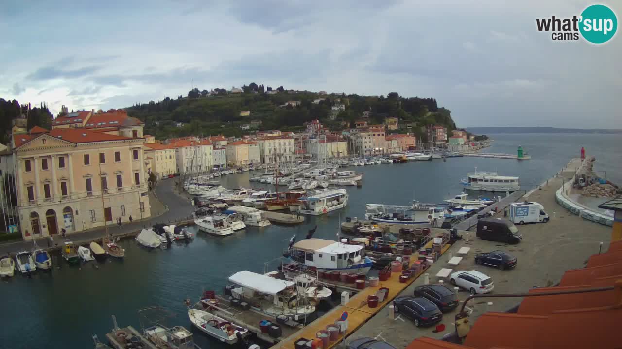 Webcam en direct de Piran “Mandrač” – Incroyable vue en direct de la Villa Piranesi