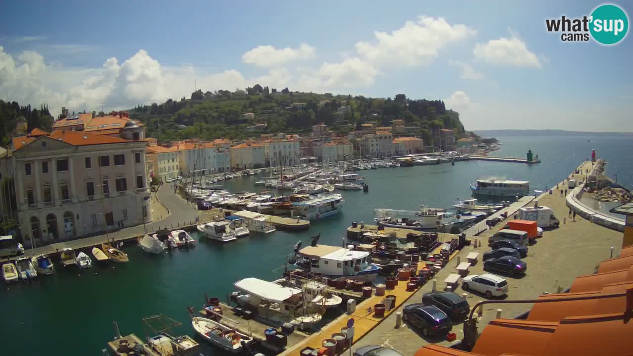 Webcam en direct de Piran “Mandrač” – Incroyable vue en direct de la Villa Piranesi