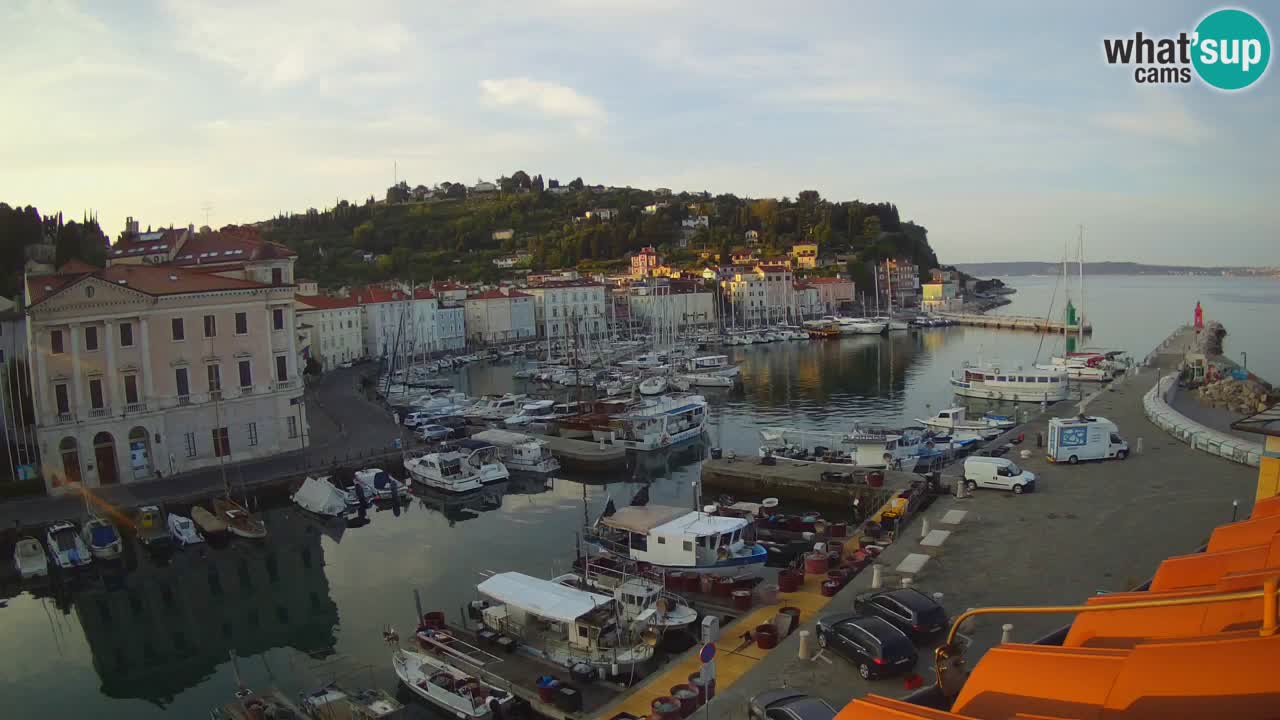 Webcam en direct de Piran “Mandrač” – Incroyable vue en direct de la Villa Piranesi