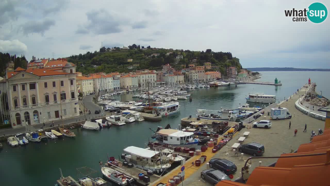 Webcam en direct de Piran “Mandrač” – Incroyable vue en direct de la Villa Piranesi