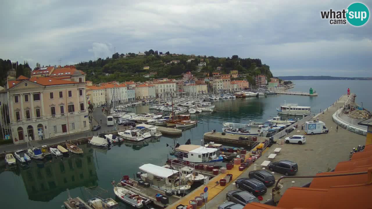 Webcam en direct de Piran “Mandrač” – Incroyable vue en direct de la Villa Piranesi