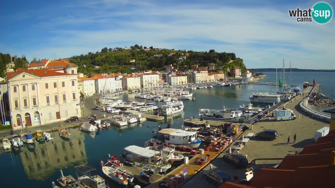 Webcam en direct de Piran “Mandrač” – Incroyable vue en direct de la Villa Piranesi