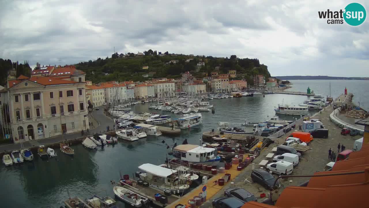 Webcam en direct de Piran “Mandrač” – Incroyable vue en direct de la Villa Piranesi