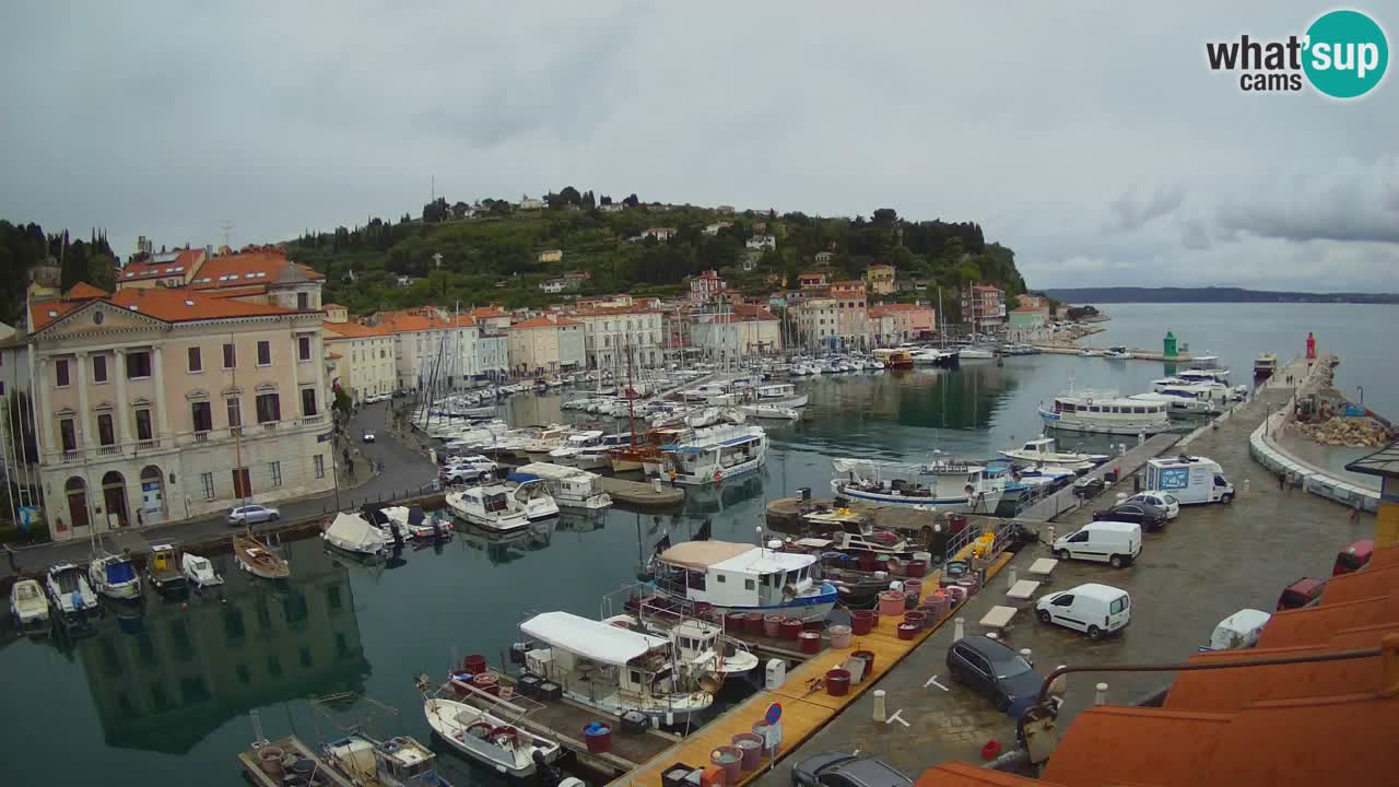 Webcam en direct de Piran “Mandrač” – Incroyable vue en direct de la Villa Piranesi