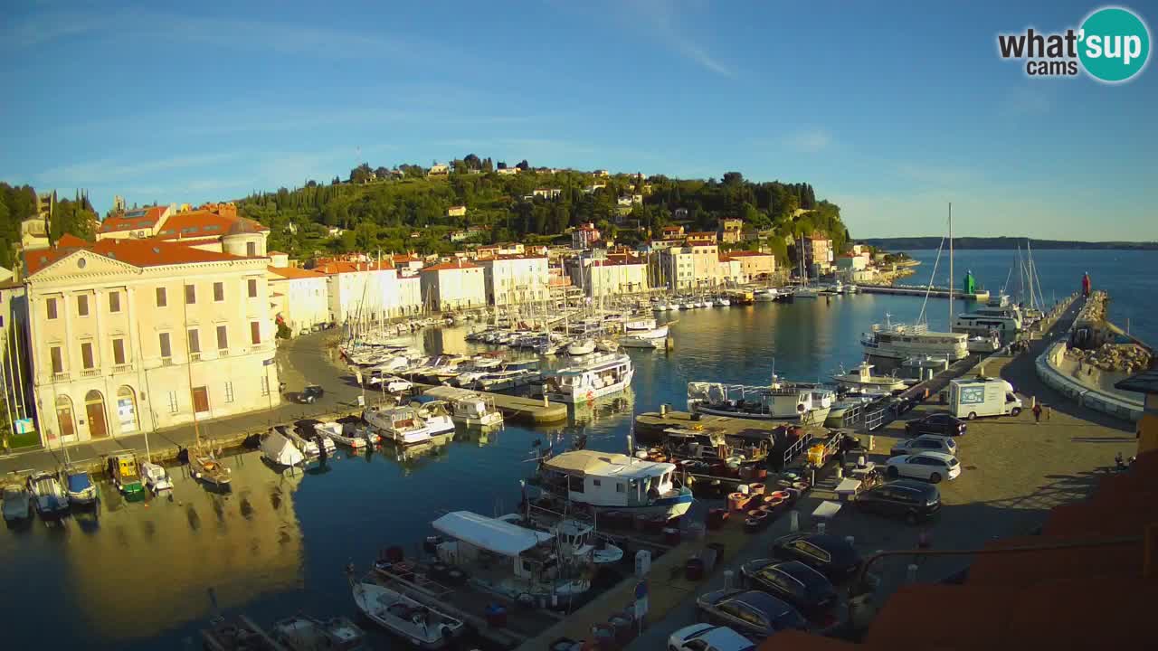 Webcam en direct de Piran “Mandrač” – Incroyable vue en direct de la Villa Piranesi