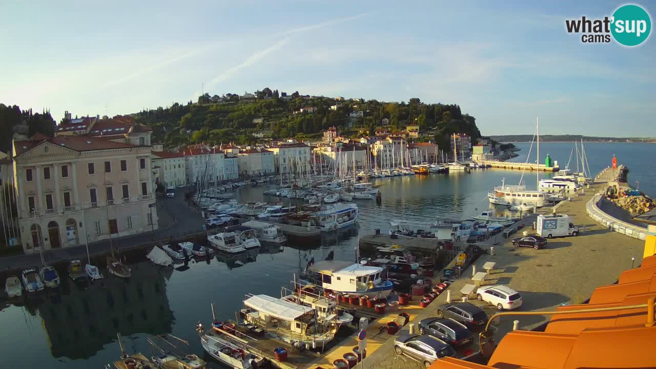 Webcam en direct de Piran “Mandrač” – Incroyable vue en direct de la Villa Piranesi