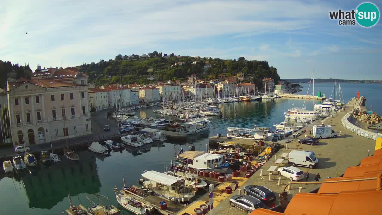Webcam en direct de Piran “Mandrač” – Incroyable vue en direct de la Villa Piranesi