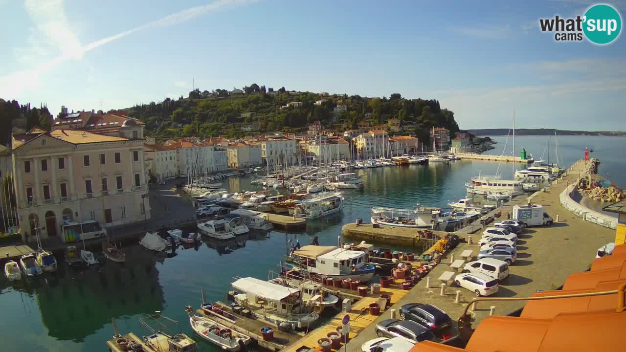 Webcam en direct de Piran “Mandrač” – Incroyable vue en direct de la Villa Piranesi