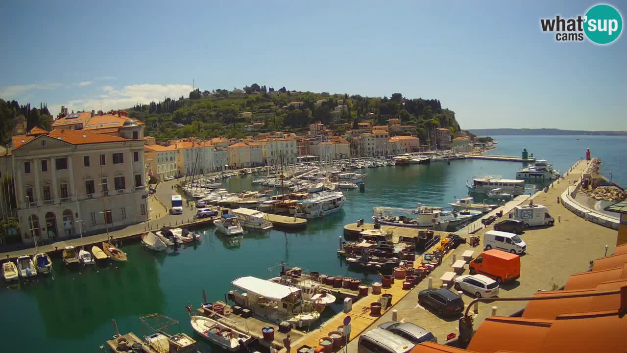 Webcam en direct de Piran “Mandrač” – Incroyable vue en direct de la Villa Piranesi