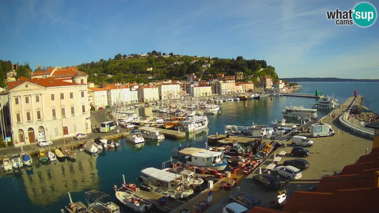 Webcam en direct de Piran “Mandrač” – Incroyable vue en direct de la Villa Piranesi