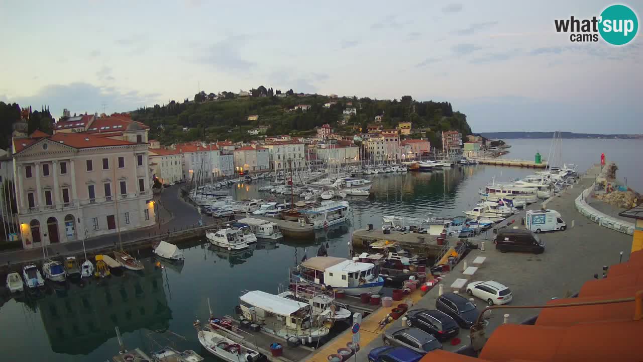 Webcam en direct de Piran “Mandrač” – Incroyable vue en direct de la Villa Piranesi