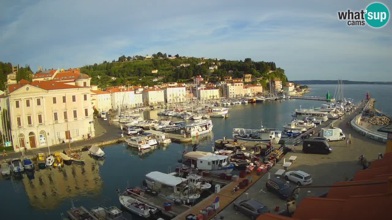 Webcam en direct de Piran “Mandrač” – Incroyable vue en direct de la Villa Piranesi
