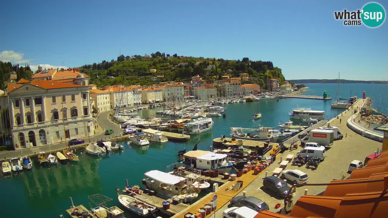 Webcam en direct de Piran “Mandrač” – Incroyable vue en direct de la Villa Piranesi