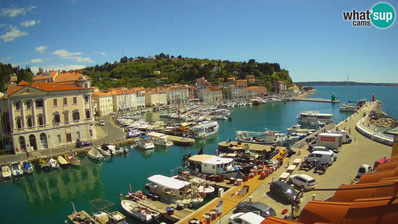 Webcam en direct de Piran “Mandrač” – Incroyable vue en direct de la Villa Piranesi