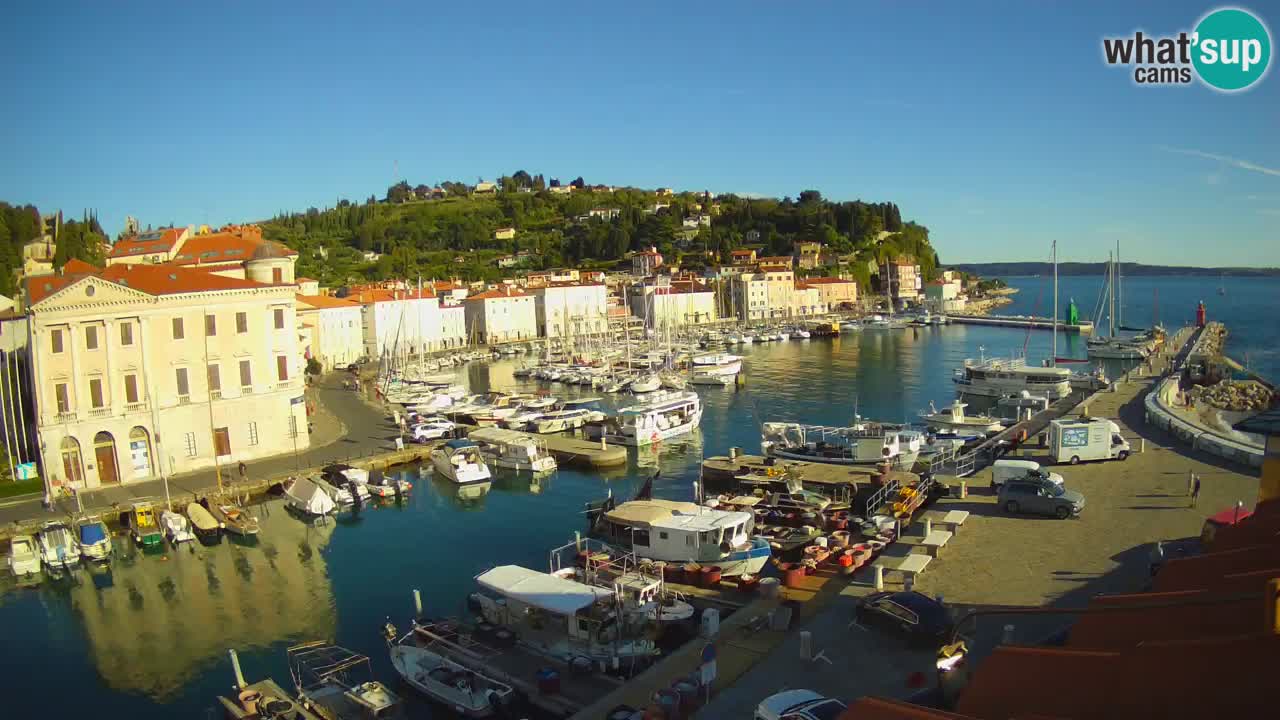 Webcam en direct de Piran “Mandrač” – Incroyable vue en direct de la Villa Piranesi