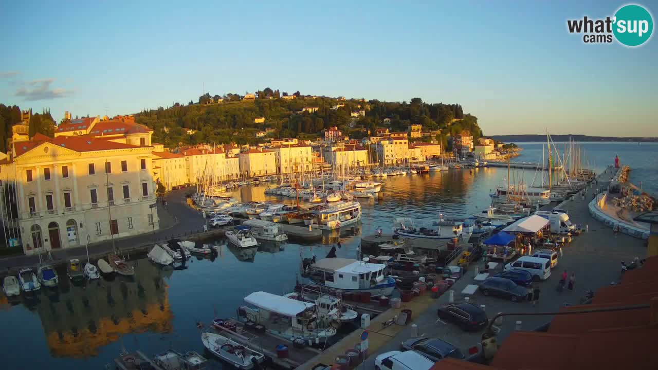 Webcam en direct de Piran “Mandrač” – Incroyable vue en direct de la Villa Piranesi