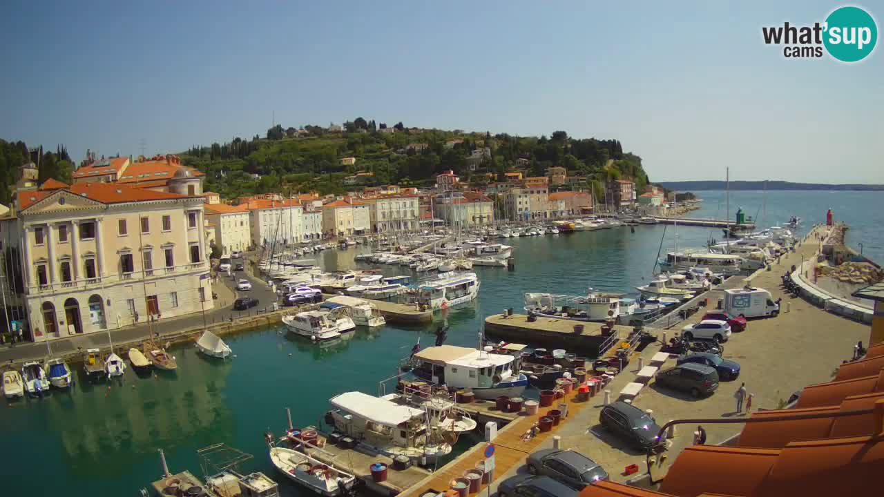 Webcam en direct de Piran “Mandrač” – Incroyable vue en direct de la Villa Piranesi