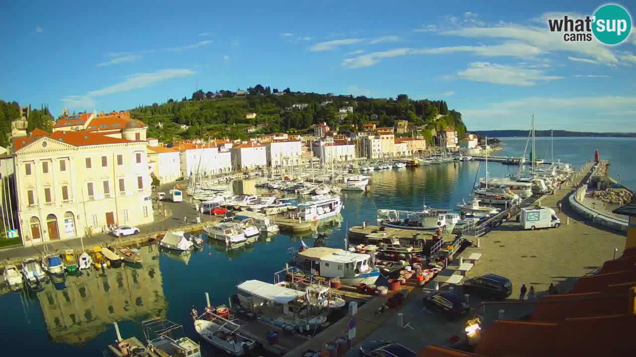 Webcam en direct de Piran “Mandrač” – Incroyable vue en direct de la Villa Piranesi