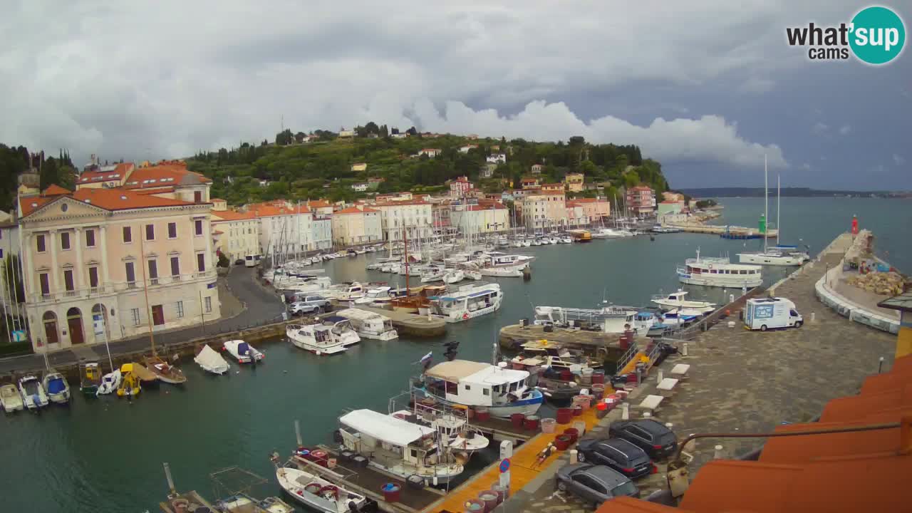 Webcam en direct de Piran “Mandrač” – Incroyable vue en direct de la Villa Piranesi