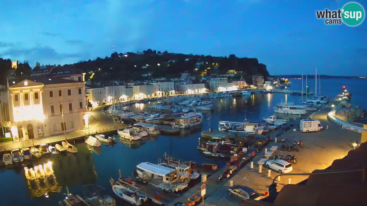 Webcam en direct de Piran “Mandrač” – Incroyable vue en direct de la Villa Piranesi