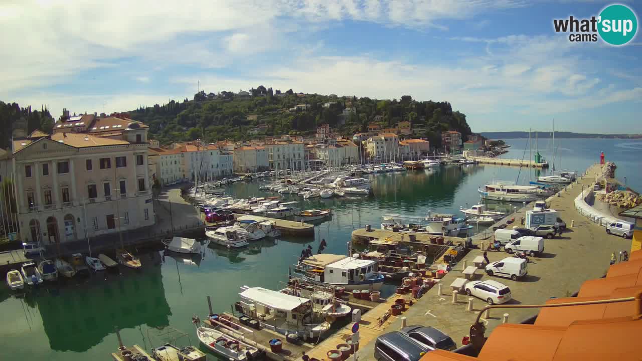 Webcam en direct de Piran “Mandrač” – Incroyable vue en direct de la Villa Piranesi