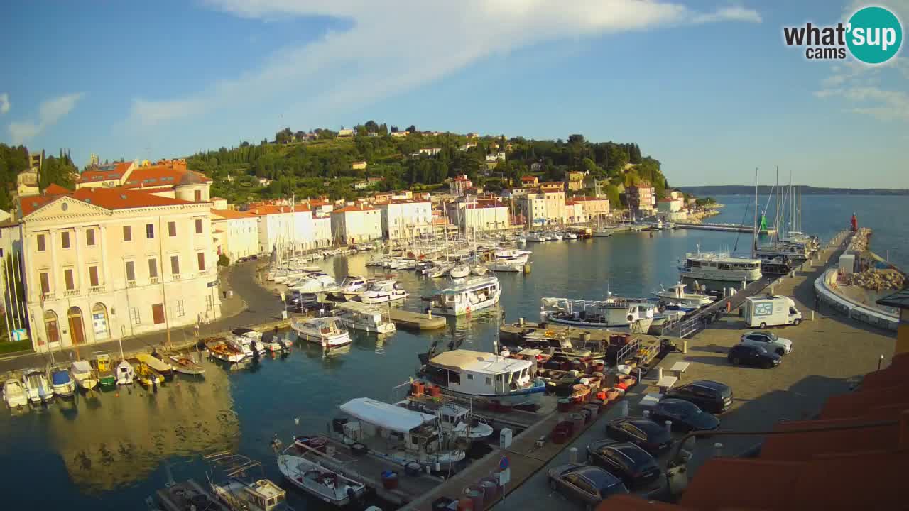 Webcam en direct de Piran “Mandrač” – Incroyable vue en direct de la Villa Piranesi