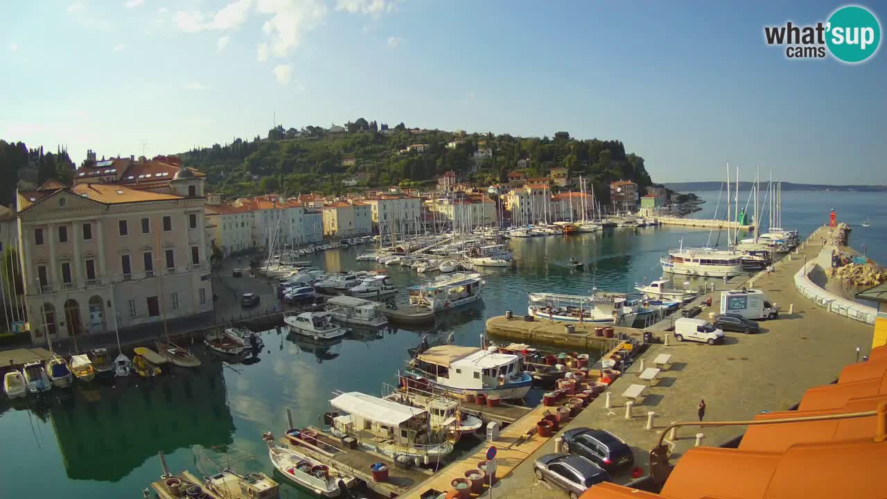 Webcam en direct de Piran “Mandrač” – Incroyable vue en direct de la Villa Piranesi