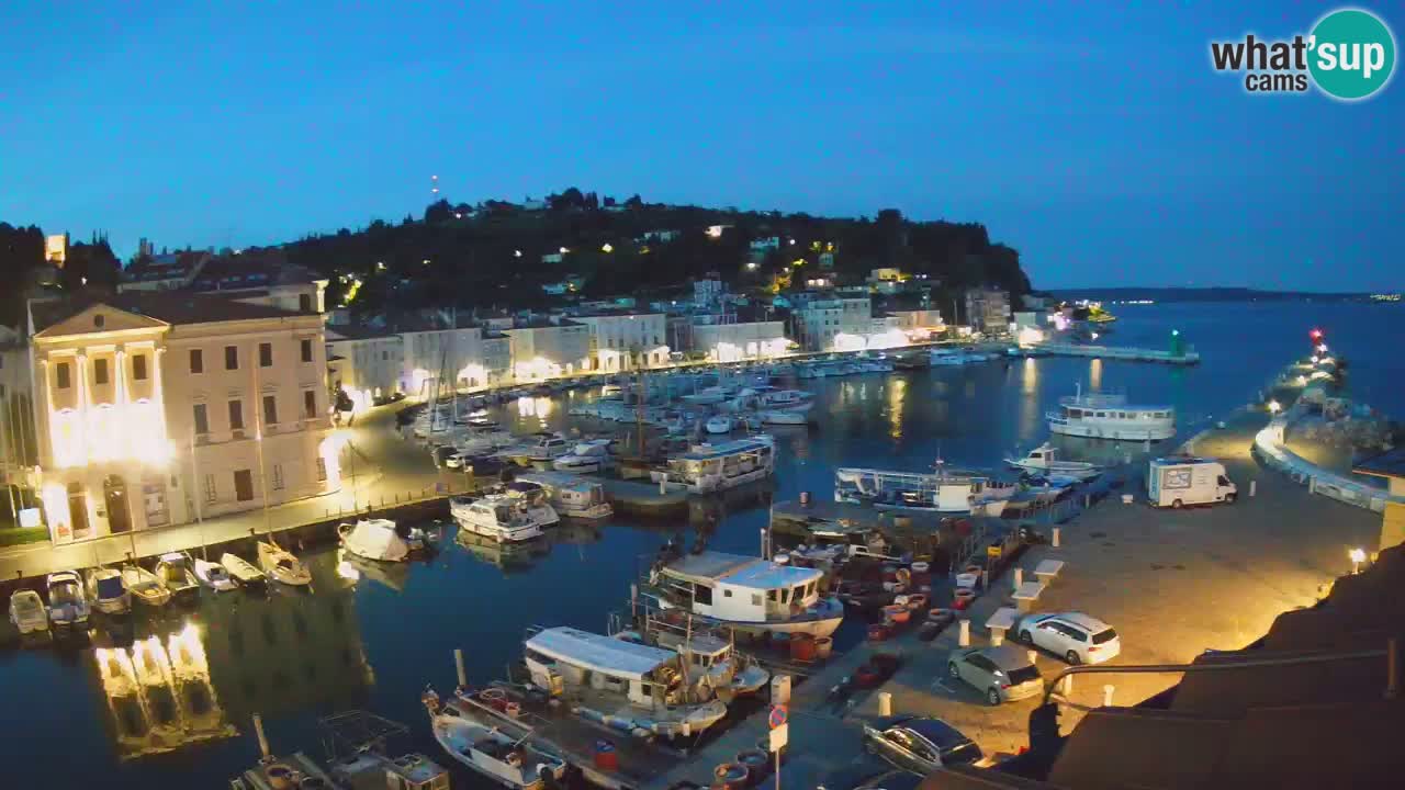 Webcam en direct de Piran “Mandrač” – Incroyable vue en direct de la Villa Piranesi