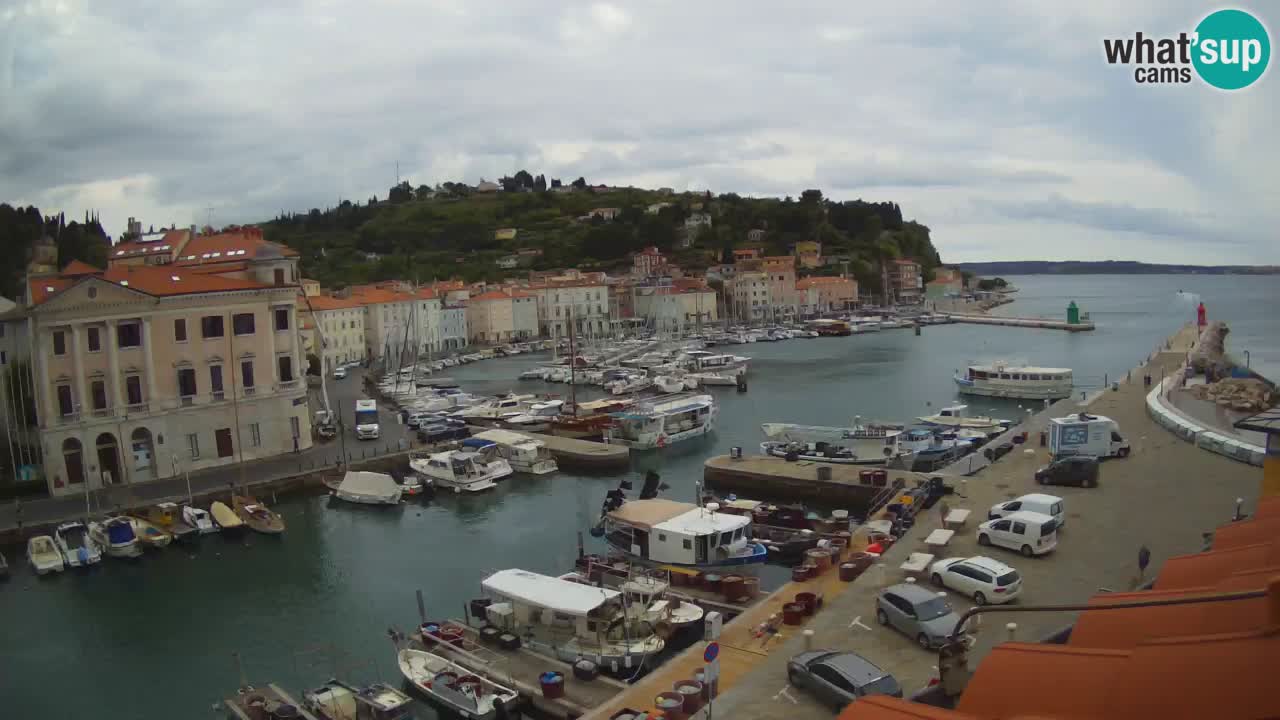 Webcam en direct de Piran “Mandrač” – Incroyable vue en direct de la Villa Piranesi