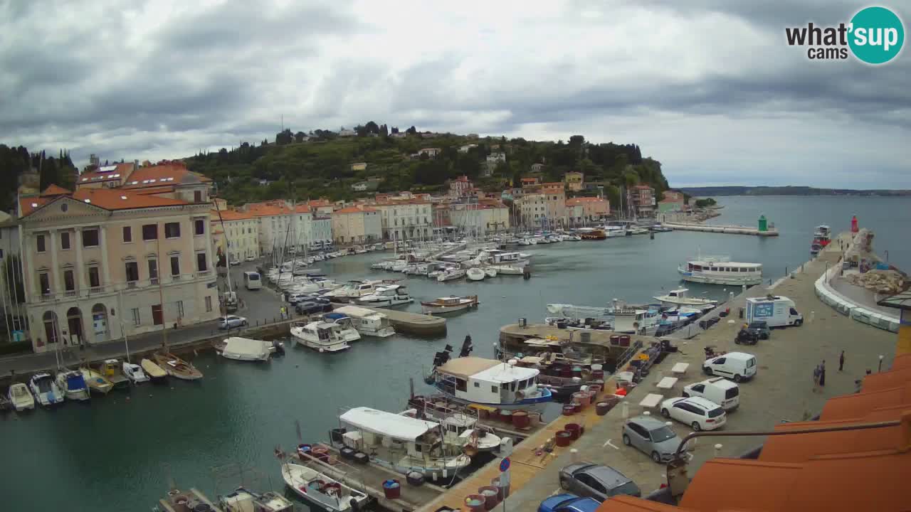 Webcam en direct de Piran “Mandrač” – Incroyable vue en direct de la Villa Piranesi