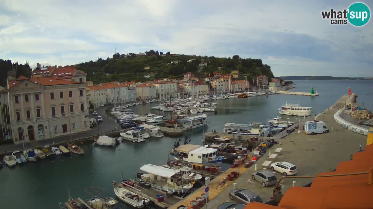 Webcam en direct de Piran “Mandrač” – Incroyable vue en direct de la Villa Piranesi