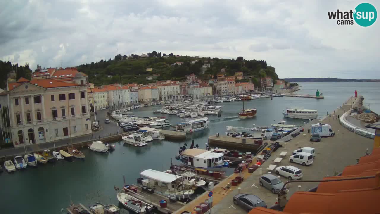 Webcam en direct de Piran “Mandrač” – Incroyable vue en direct de la Villa Piranesi