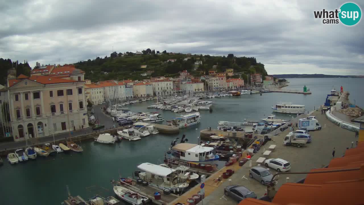 Webcam en direct de Piran “Mandrač” – Incroyable vue en direct de la Villa Piranesi