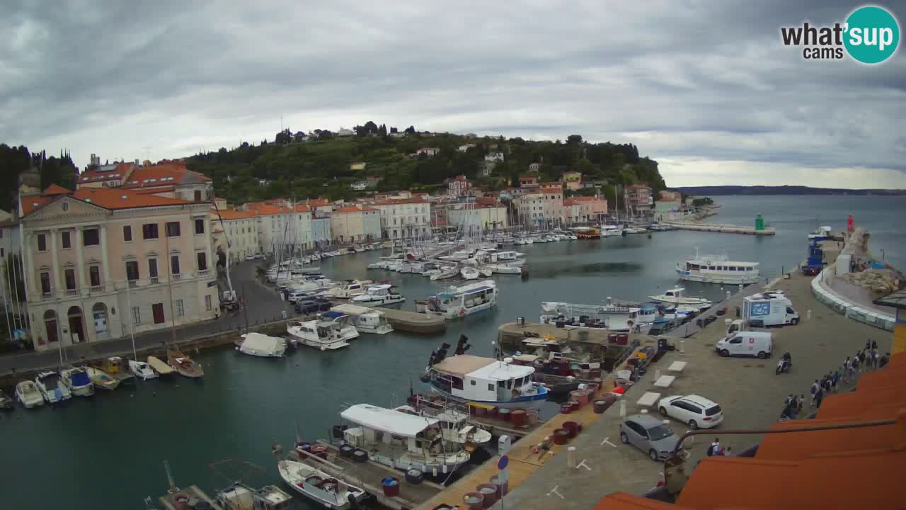 Webcam en direct de Piran “Mandrač” – Incroyable vue en direct de la Villa Piranesi