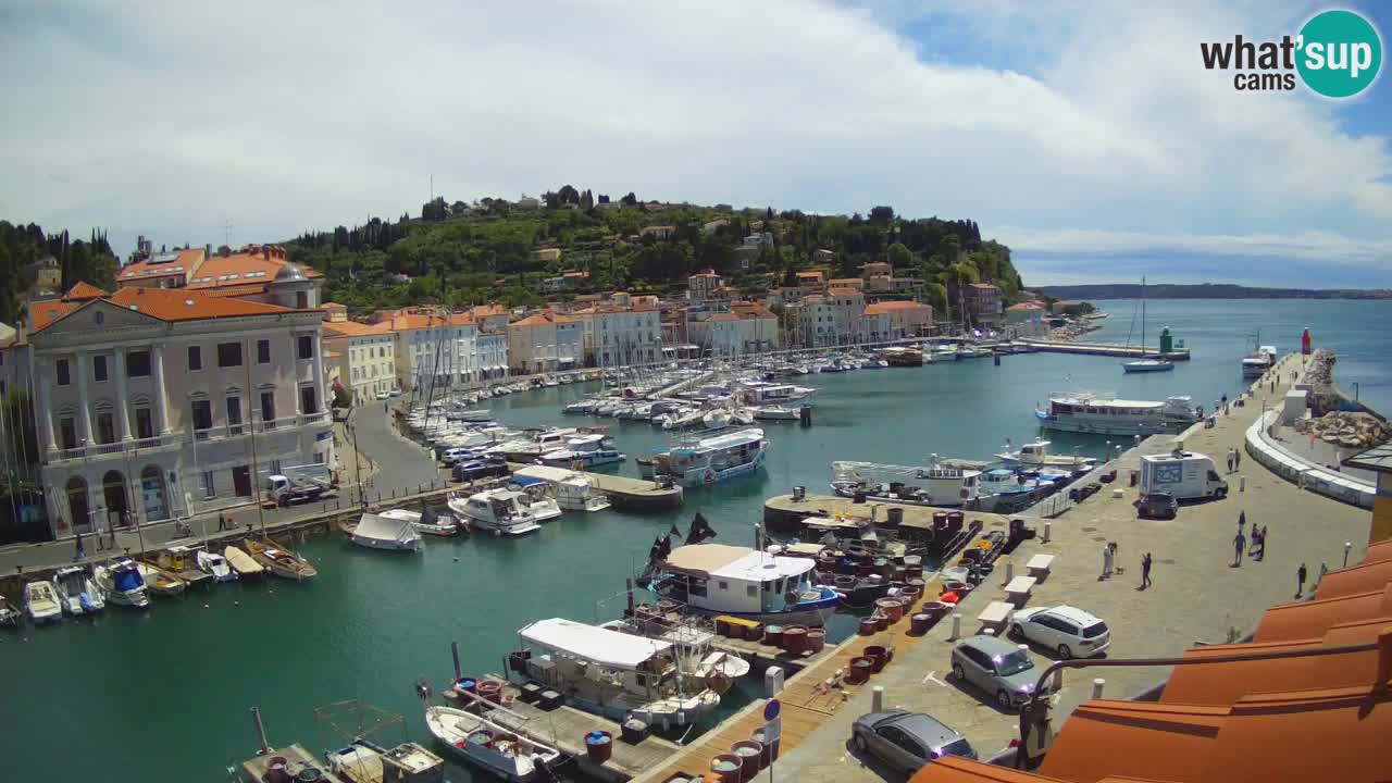Webcam en direct de Piran “Mandrač” – Incroyable vue en direct de la Villa Piranesi