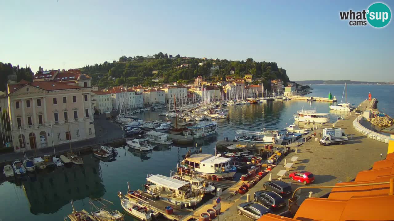 Webcam en direct de Piran “Mandrač” – Incroyable vue en direct de la Villa Piranesi