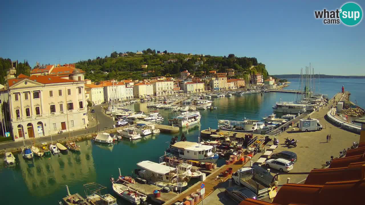 Webcam en direct de Piran “Mandrač” – Incroyable vue en direct de la Villa Piranesi